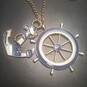 Anchor and Wheel Necklace
